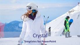  Presentation with wind energy close up portrait - Amazing theme having healmet with mask in snow backdrop and a sky blue colored foreground