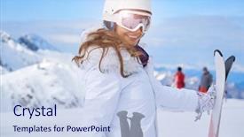  Presentation with mountain snow - Cool new PPT layouts with healmet with mask in snow backdrop and a light blue colored foreground