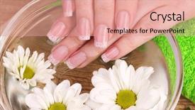  Presentation with flowers - PPT theme with healt nail - flowers and hands background and a coral colored foreground