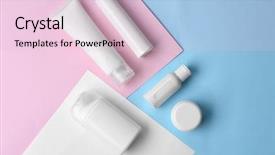  Presentation with cosmetics - Cool new slide deck with healt template - cosmetics spa mock-up on color backdrop and a lemonade colored foreground