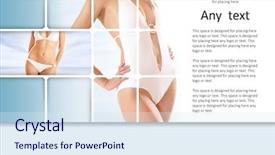  Presentation with lady justice themis statue - Slides having healt template - sexy lady wearing swimsuit isolated background and a sky blue colored foreground