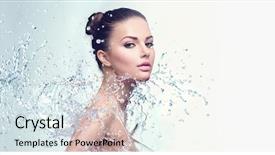  Presentation with blue spa - Cool new presentation with health - beautiful model spa woman backdrop and a soft green colored foreground