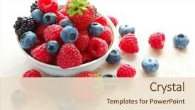  Presentation with berries - Colorful slide deck enhanced with health - big pile of fresh berries backdrop and a lemonade colored foreground