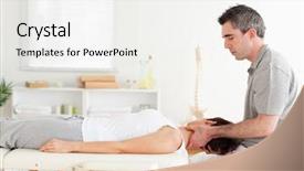  Presentation with women health - Theme with women s health - chiropractor is massaging a woman's background and a white colored foreground