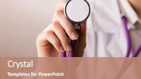  Presentation with female veteran - PPT layouts consisting of health - close-up of female doctor using background and a coral colored foreground