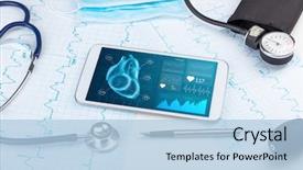  Presentation with diagnostics - Colorful theme enhanced with health - close up of modern medical backdrop and a light blue colored foreground