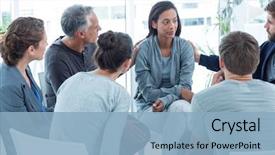  Presentation with group - Amazing PPT layouts having health - concerned men comforting another backdrop and a light blue colored foreground
