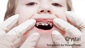  Presentation with dental child - Cool new slides with gingival health - dental medicine and healthcare backdrop and a soft green colored foreground