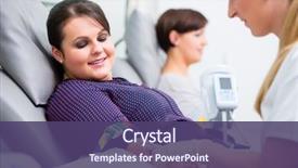  Presentation with access - Cool new slide set with health - doctors assistant checking access backdrop and a violet colored foreground