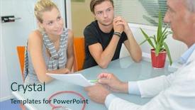  Presentation with holistic clinic - Presentation design enhanced with adults health - doctor's clinic background and a  colored foreground