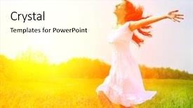  Presentation with free nature - PPT layouts featuring health - enjoyment free happy woman enjoying background and a white colored foreground