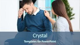  Presentation with office - Presentation theme featuring health - female psychologist with patient background and a ocean colored foreground