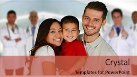  Presentation with family health - PPT theme consisting of health - group of doctors background and a red colored foreground