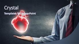  Presentation with heart health - Presentation consisting of health - heart care concept background and a wine colored foreground