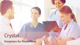  Presentation with medical profession - Cool new PPT theme with health - hospital profession people and medicine backdrop and a lemonade colored foreground