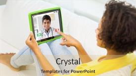  Presentation with technology health - Beautiful PPT theme featuring health - medicine technology and healthcare concept backdrop and a yellow colored foreground