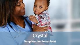  Presentation with family health nurse - Colorful PPT layouts enhanced with health - minority nurse working at her backdrop and a teal colored foreground