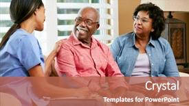  Presentation with home - Theme enhanced with health - nurse making notes during home background and a red colored foreground