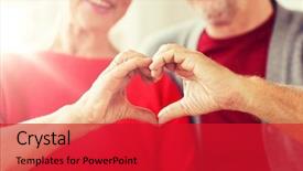  Presentation with old people - PPT layouts having health - relationships love and old people background and a red colored foreground