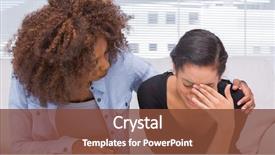  Presentation with crying - Slide deck enhanced with health - sad woman crying next background and a tawny brown colored foreground