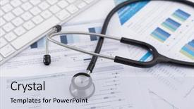  Presentation with desk - Amazing presentation theme having health - stethoscope with financial backdrop and a lemonade colored foreground