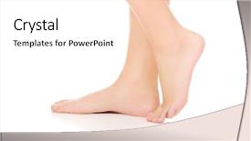  Presentation with feet - Cool new PPT theme with women s health - woman's smooth bare feet backdrop and a sky blue colored foreground