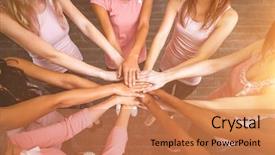  Presentation with women health - Slides enhanced with health - women in pink outfits joining background and a coral colored foreground