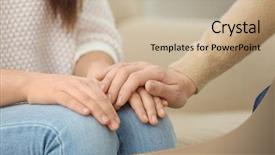  Presentation with depressed - PPT layouts featuring health - young depressed woman at psychologist's background and a mint green colored foreground