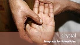  Presentation with oil - Slide deck consisting of health acupuncture - indian ayurvedic hand oil massage background and a coral colored foreground