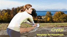  Presentation with exercise kids kid doing fitness - PPT layouts with health age - beautiful caucasian woman doing exercise background and a violet colored foreground