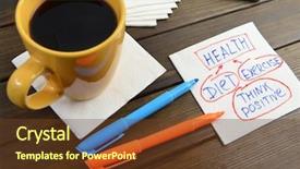  Presentation with health diet - Colorful PPT theme enhanced with health analise diet exercise think backdrop and a  colored foreground