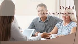  Presentation with insurance agency - Slide deck enhanced with health analist - female insurance agent consulting senior background and a lemonade colored foreground