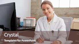  Presentation with worried young female college student - Amazing theme having health analist - young white female doctor backdrop and a  colored foreground