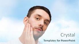  Presentation with calm - Presentation consisting of health-and-beauty-concept-beautiful background and a sky blue colored foreground