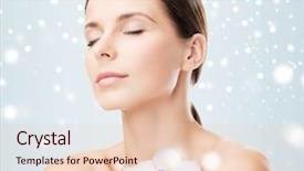  Presentation with flower woman - Audience pleasing PPT theme consisting of health and beauty concept - relaxed woman with orhid flower backdrop and a lemonade colored foreground