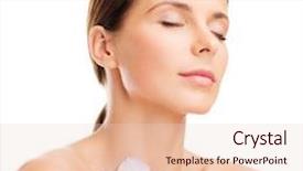  Presentation with flower woman - Beautiful slide set featuring health and beauty concept - relaxed woman with orhid flower backdrop and a lemonade colored foreground