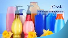  Presentation with beauty products - Cool new PPT layouts with health and beauty products backdrop and a light blue colored foreground
