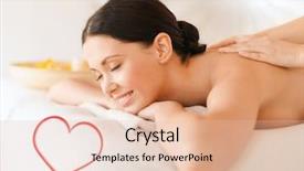  Presentation with health money insurance concept - Colorful presentation theme enhanced with spa salon getting massage backdrop and a lemonade colored foreground