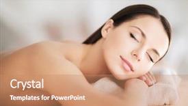 Presentation with massage therapy - Slide set featuring health and beauty resort background and a coral colored foreground