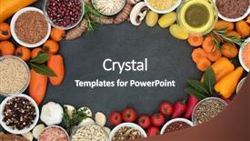  Presentation with food minerals - Cool new slide deck with health and fitness background border backdrop and a dark gray colored foreground