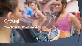  Presentation with gym junior - PPT theme with health assessment - female instructor using stopwatch background and a coral colored foreground