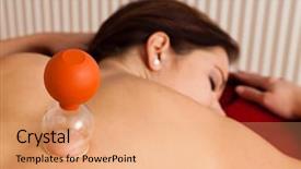  Presentation with massage therapy - Slides consisting of well-being through massage cupping background and a coral colored foreground