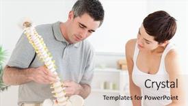  Presentation with chiropractor - PPT theme consisting of health back - chiropractor and patient looking background and a lemonade colored foreground