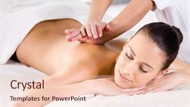  Presentation with spa salon - Slides having health back - relaxing massage for young beautiful background and a lemonade colored foreground