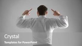  Presentation with adventure sports man - Slide set enhanced with health back safety - young sporty man in kimono background and a gray colored foreground