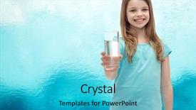  Presentation with water glass - Cool new PPT layouts with health beauty concept smiling girl giving glass water backdrop and a cyan colored foreground