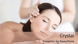  Presentation with nail salon beauty nails concept - Colorful slide set enhanced with health beauty resort and relaxation backdrop and a coral colored foreground