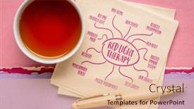  Presentation with art therapy - Slides having health-benefits-of-red-light background and a lemonade colored foreground