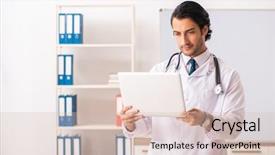  Presentation with whiteboard - Audience pleasing presentation theme consisting of health board meeting - young doctor in front backdrop and a  colored foreground