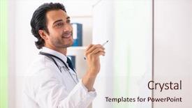  Presentation with rural doctor - Amazing theme having health board meeting - young doctor in front backdrop and a lemonade colored foreground